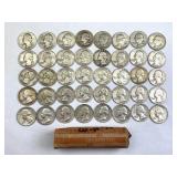 Roll of (40) Silver Quarters, 1940s-1960s