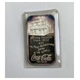 1oz Silver Bar, Coca-Cola 75th Ann. Houston .999
