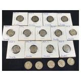 (18) Silver War Nickels, WWII Era 40% Pure