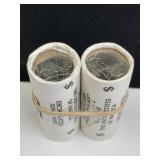P, D Rolls of 25 UNC 2005 Buffalo Nickels