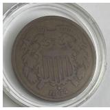 1864 U.S. 2 Cent Piece, Nice Grade