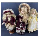 (3) Assorted Vintage Dolls on Stands