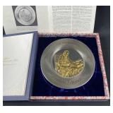 1973 Bicentennial Solid Sterling Plate w/ 24K