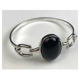 925 Silver & Onyx Gemstone Cuff Bracelet