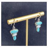 Vintage 925 Silver & Turquoise/Pearl Earrings