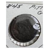 1845 U.S. Large Cent, Pitted, Good