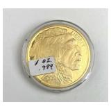 1oz Silver .999 Buffalo Style Round, Gold Plated