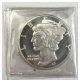 1oz Silver Round, Mercury Dime Style