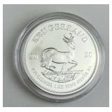 1oz Silver Kreugerrand, 2020 South Africa .999