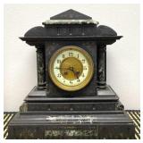 Antique Black Marble Mantel Clock