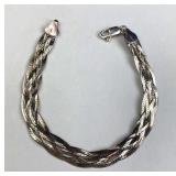 925 Silver Flat Braided Bracelet, Italy