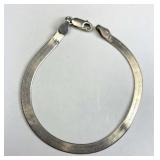 925 Silver Flat Serpentine Vintage Bracelet, Italy