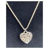 925 Silver Open Heart Choker or Childs Necklace