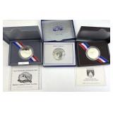 (3) Commem. 1/2 Dollars- Rushmore, Liberty, Cong.