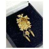 14K Yellow Gold Cuckoo Clock Charm/Pendant