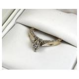 14K Gold & Genuine Diamond Ring, Elegant