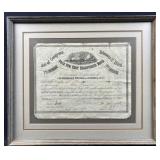 1864 CSA $100 Bond, Four Percent, Framed