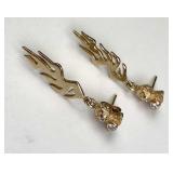 14KT Gold w/ Diamonds Flame Earrings