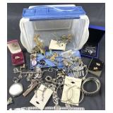 Large Jewelry Assortment w/ Pocketwatch