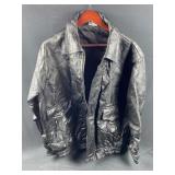 Black Patchwork Leather Jacket