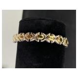 925 Silver Italian Hollow Link Clasp Bracelet