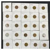 (25) Wheat Cents in Flips: 1909 to 39-S, All Diff.