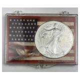 2009 American Silver Eagle 1oz .999 in Flag Holder