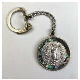 925 Silver & MOP Lady of Fatima Keychain
