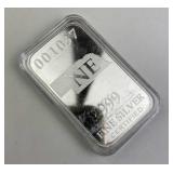 1oz Silver Buffalo Chief State Bar, .999