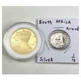 Walking Liberty Style .999 Silver Coin & 1/10 Kreu