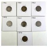 (7) Early Indian Head Cents