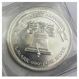 1oz Liberty Bell Silver Round .999
