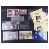 Assorted Coin Sets Collection + Stamps