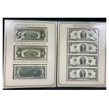 $2 Bill Folio: Uncut Sheet + (3) Loose