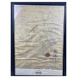 Antique-Style Framed Map of Texas, Reproduction