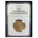 1894 U.S. $10 Gold Liberty MS63 NGC