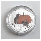 2020 Australia 1/4oz Silver Lunar Mouse, BU, Color