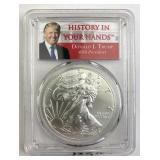 2017 American Silver Eagle in Trump PCGS Holder