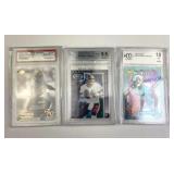 (3) Graded NFL Cards, PSA, BGS, BCCG, Serials