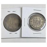 1934 Germany Silver 2 & 5 Marks, Potsdam Church