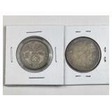 1936-37 Germany 2 & 5 Reichsmarks, Silver
