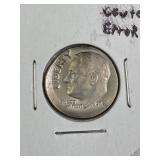 1978 Major Off Center Error U.S. Dime