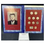 John F. Kennedy Commem. Coins & Stamps Folio