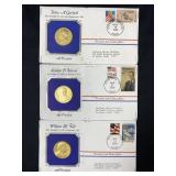 (3) Presidential Medals in Stamp Covers