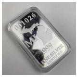 1oz Buffalo Chief Style State Silver Bar, MI