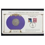 1901-O Morgan Silver Dollar, Carded w/ Stamp