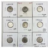 (9) Error Dimes, (5) Are Silver, (4) Clad