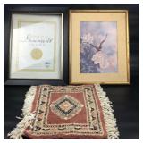 Miniature Rug & Picture Frames