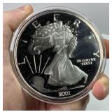12oz Troy Silver Eagle Style Round in Capsule .999