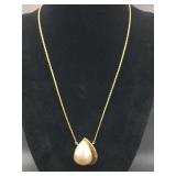 14K Gold Necklace With Teardrop Pearl